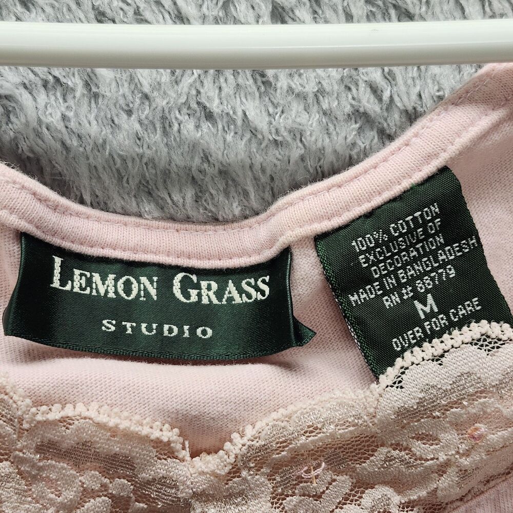 Lemon Grass Light Pink Tank Top Women's Medium 100% Cotton Ribbed Knit Basic M - Picture 2 of 7